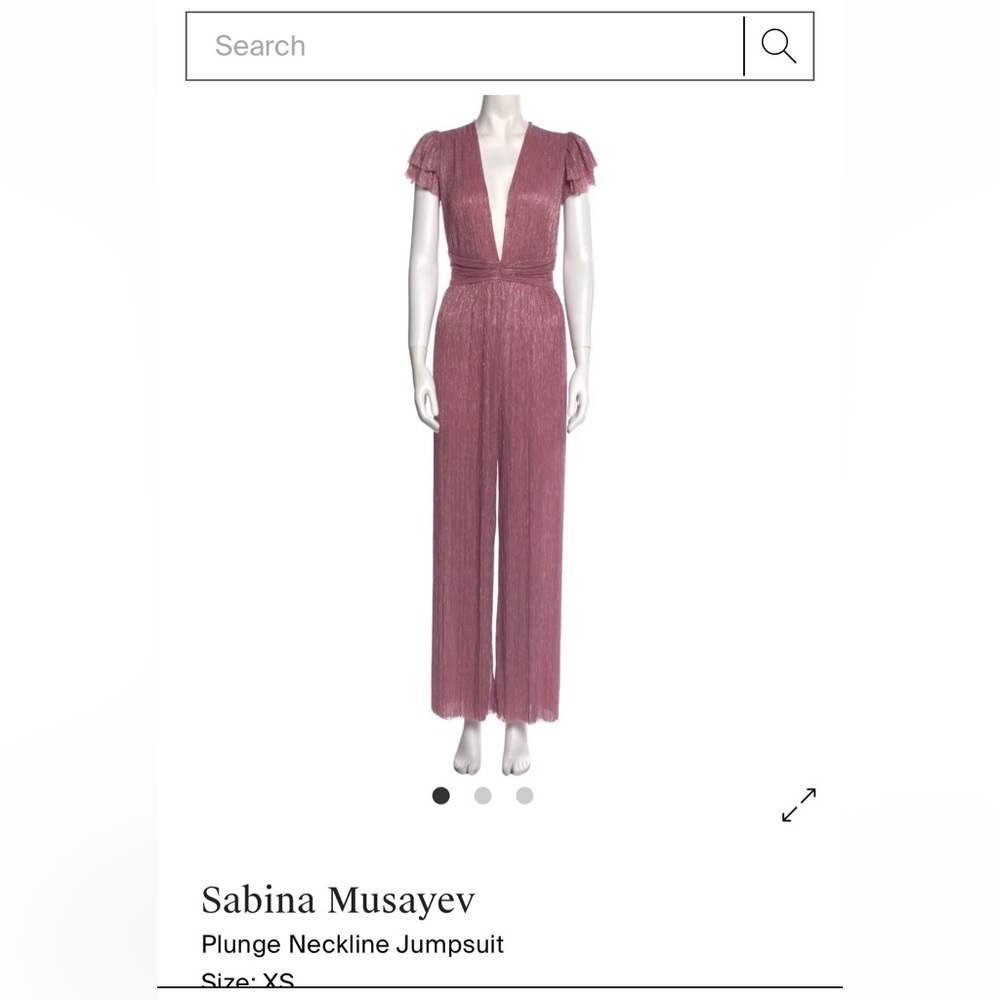 Sabina Musayev Plunge Neckline Jumpsuit Pink